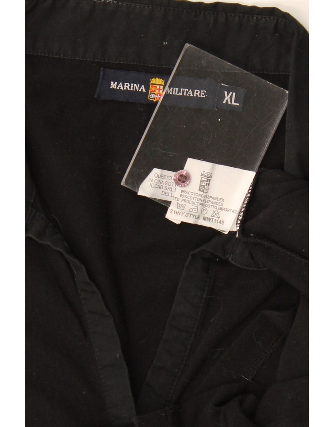 MARINA MILITARE Tricou polo cu mânecă lungă pentru femei UK 18 XL bumbac negru