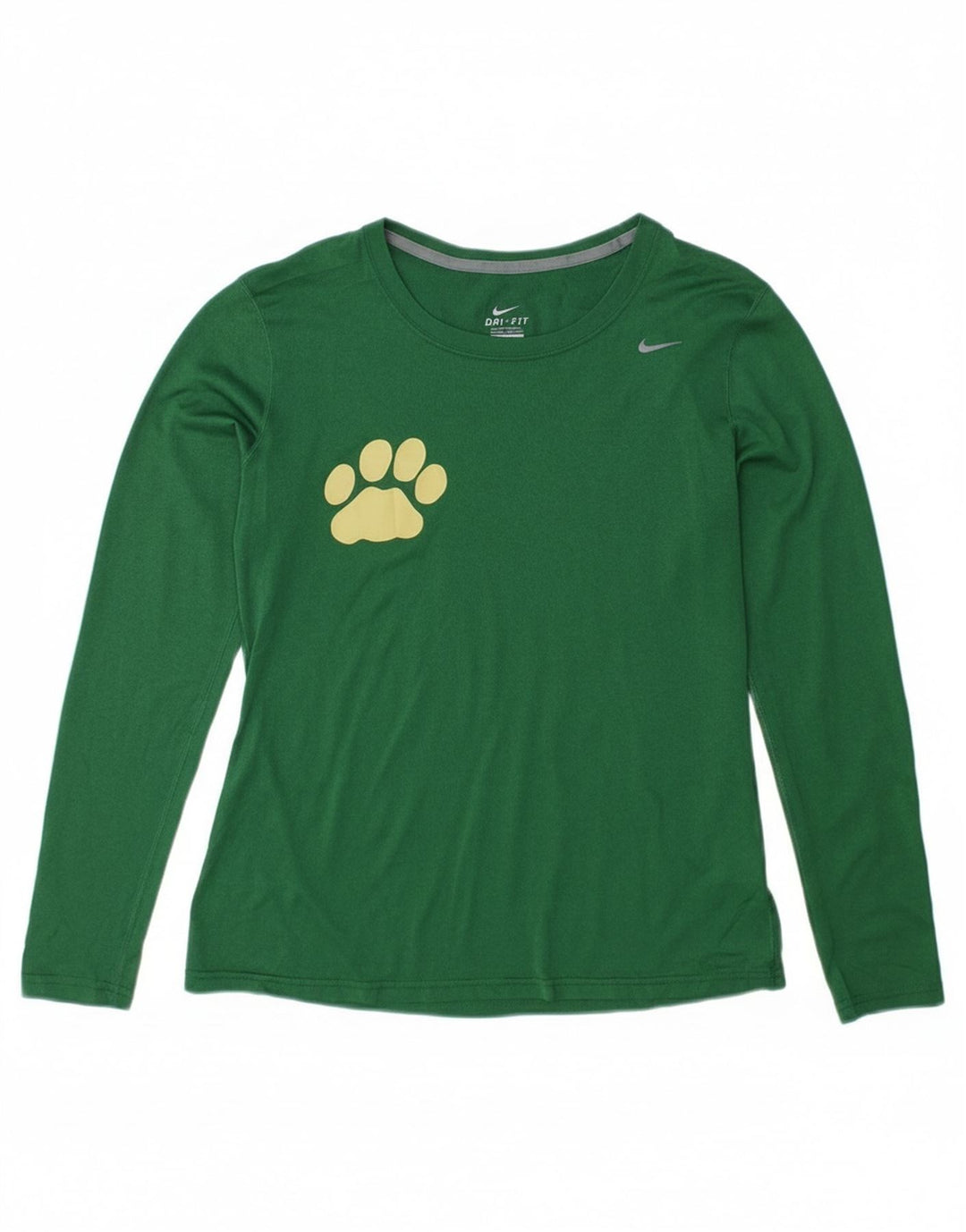 Nike Dri Fit Top cu mânecă lungă pentru femei UK 14 Poliester verde mediu