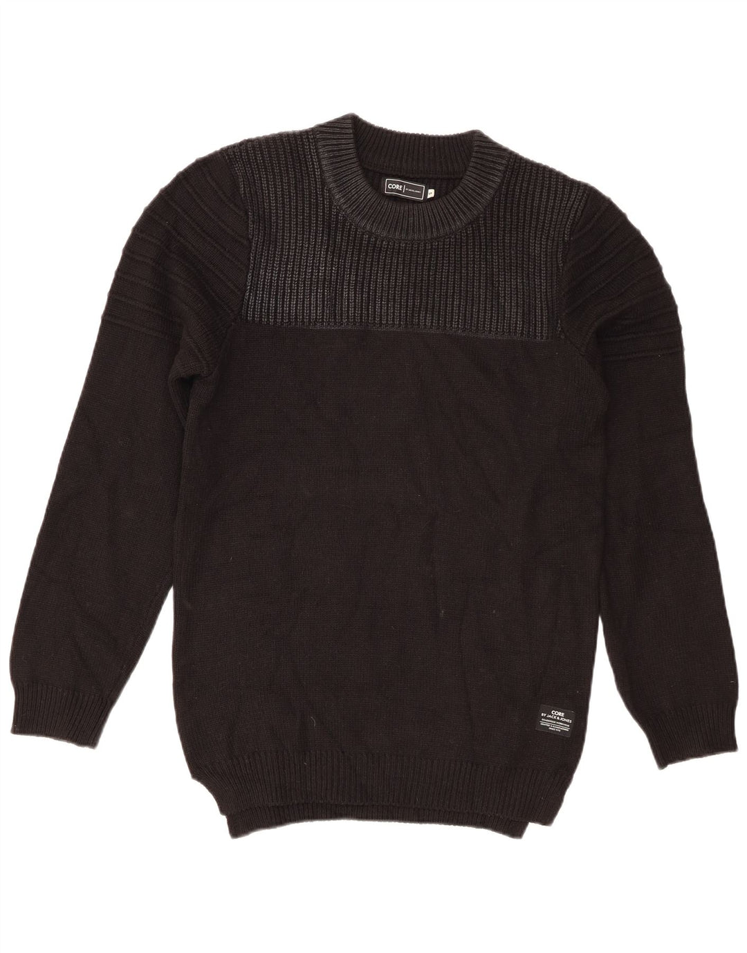 Pulover Jack & Jones pentru bărbați cu decolteu rotund, mic, negru, acrilic