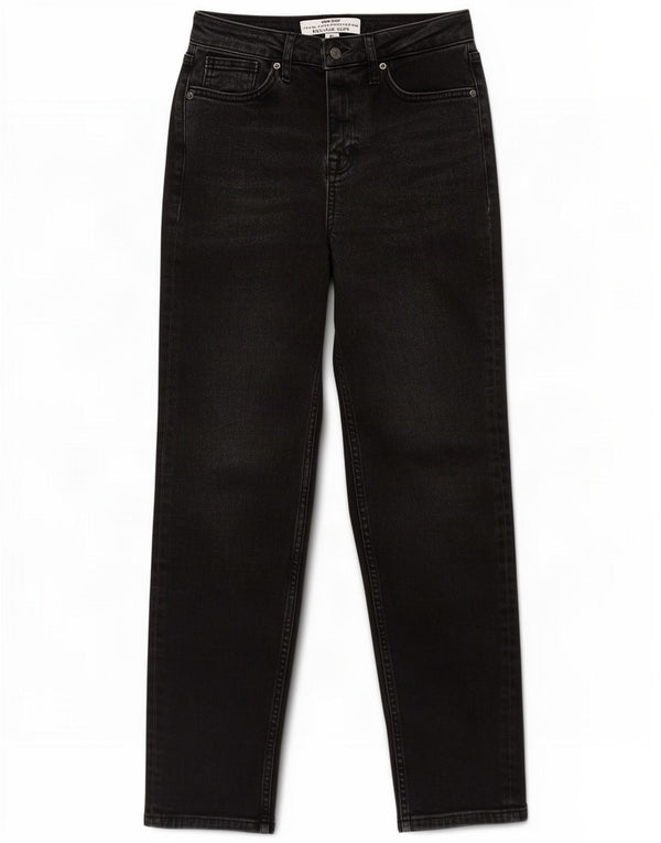 White Stuff Blugi subțiri relaxați pentru femei UK 8 Small W26 L28 Bumbac negru