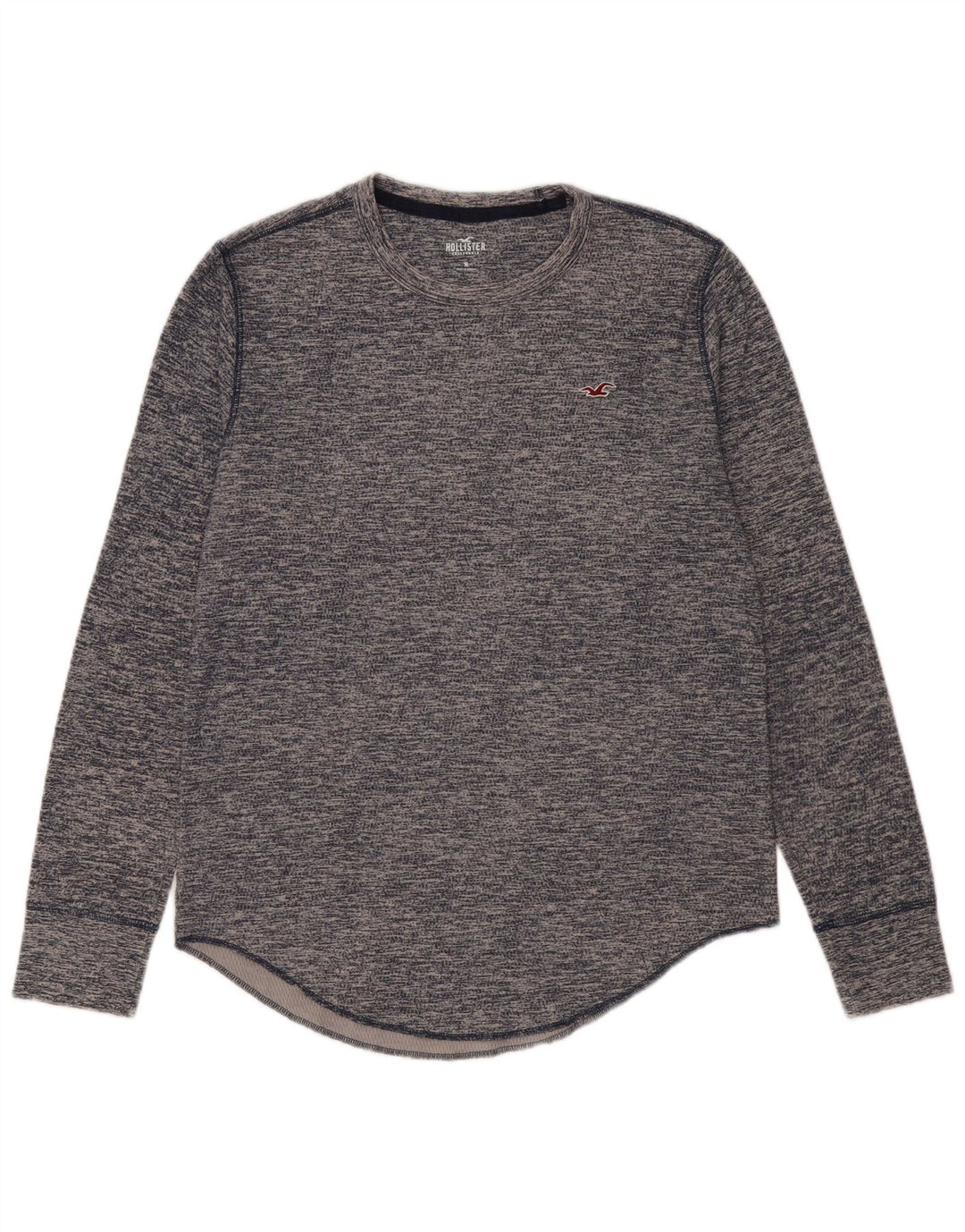 Top pentru bărbați HOLLISTER cu mânecă lungă, mediu bleumarin, bumbac cu pete