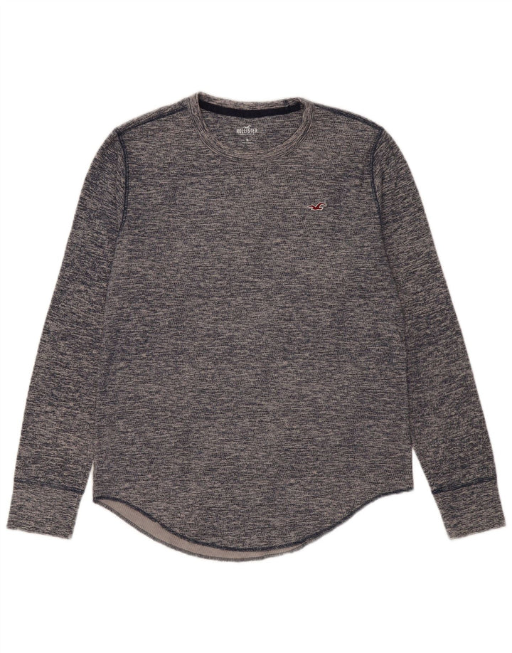 Top pentru bărbați HOLLISTER cu mânecă lungă, mediu bleumarin, bumbac cu pete