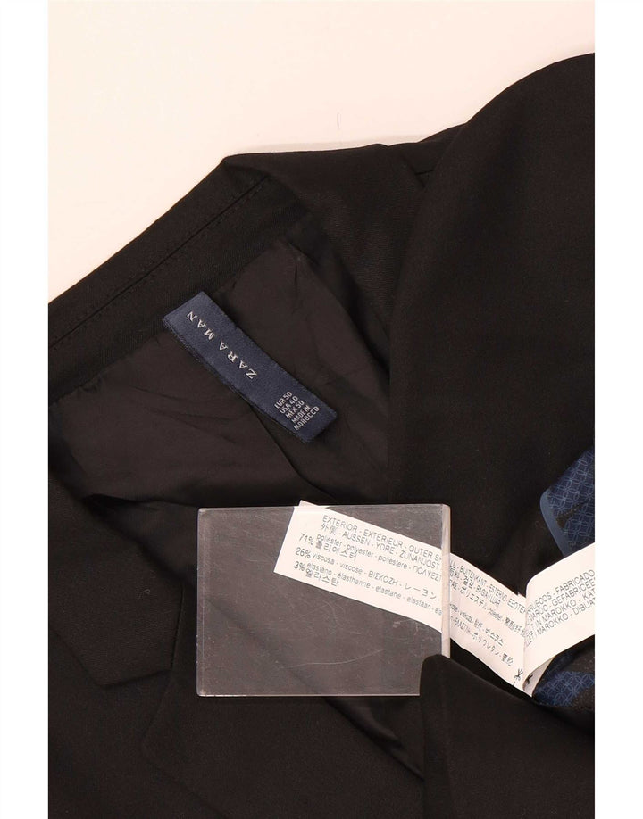 Blazer pentru bărbați Zara cu 2 nasturi EU 50 Poliester mediu negru