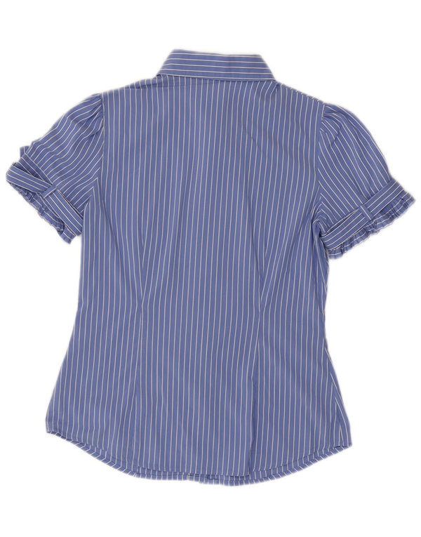 Cămașă Benetton cu mânecă scurtă pentru femei UK 10 Small Blue Striped