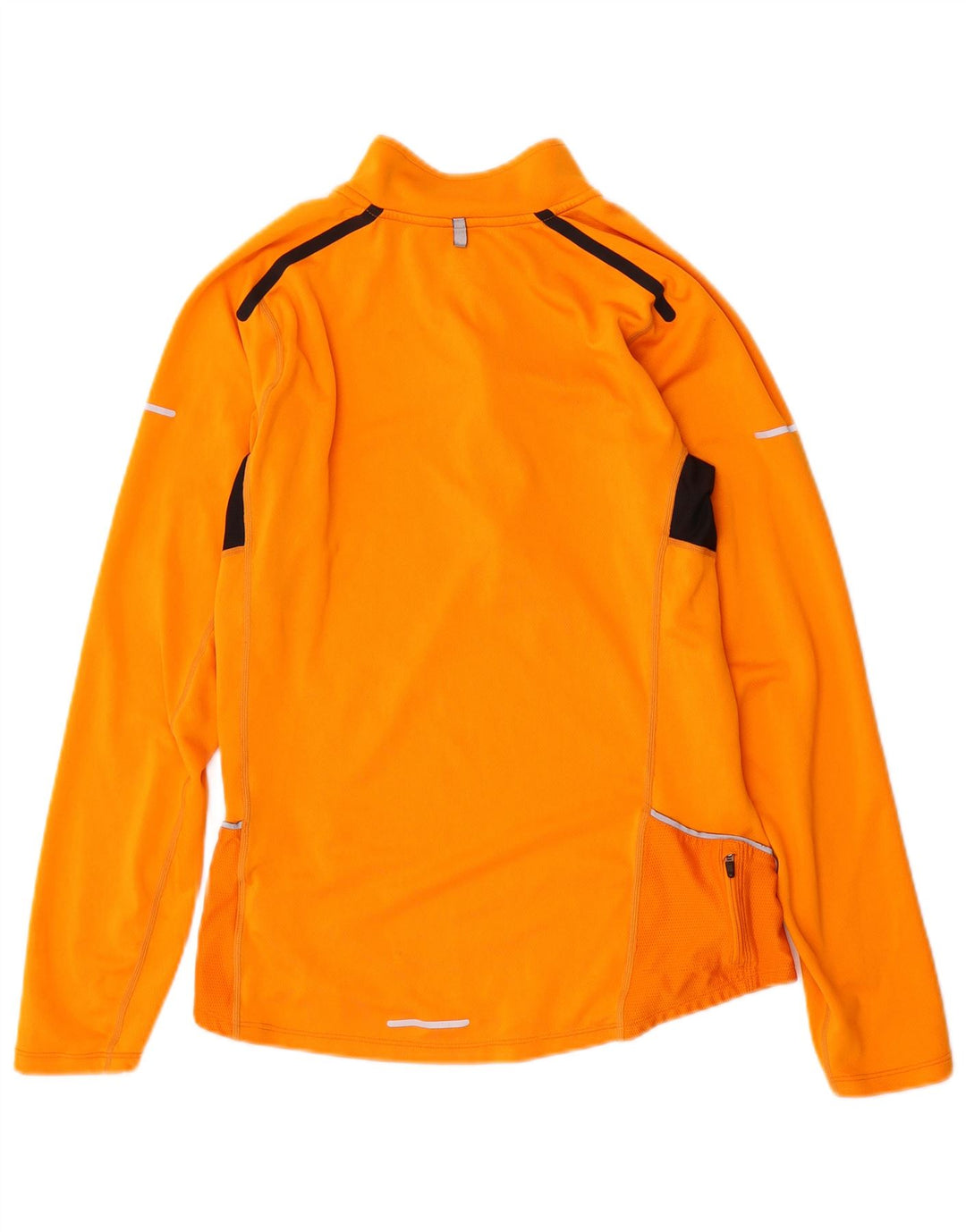 Top de trening pentru bărbați Dri Fit, cu fermoar și gât, cu pulover, portocaliu mediu