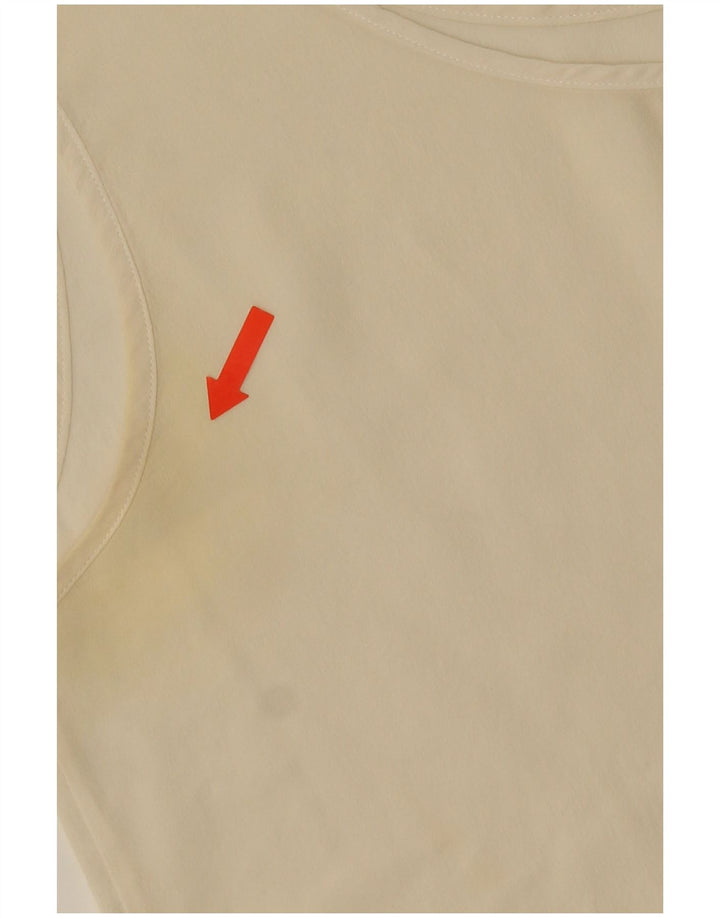 Top cu vestă vintage pentru femei UK 14 Medium Beige Mătase