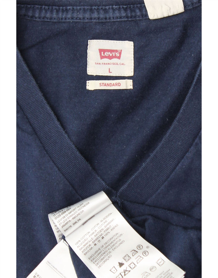 Tricou standard pentru bărbați LEVI'S Top mare din bumbac bleumarin