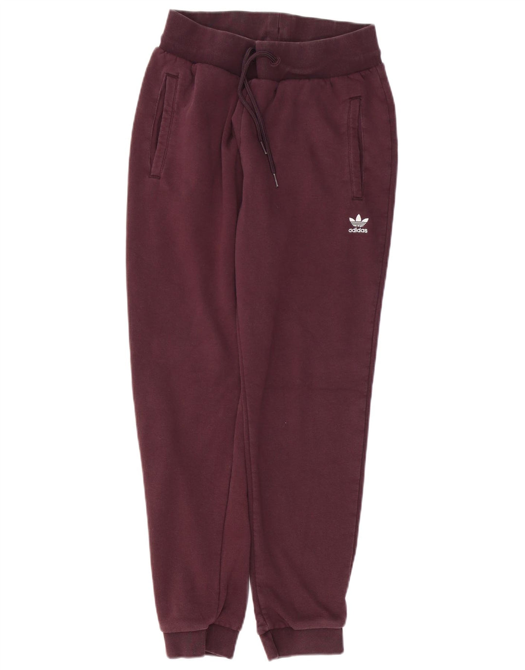 Pantaloni de trening pentru femei ADIDAS Joggeri UK 10 Bumbac Burgundy mic