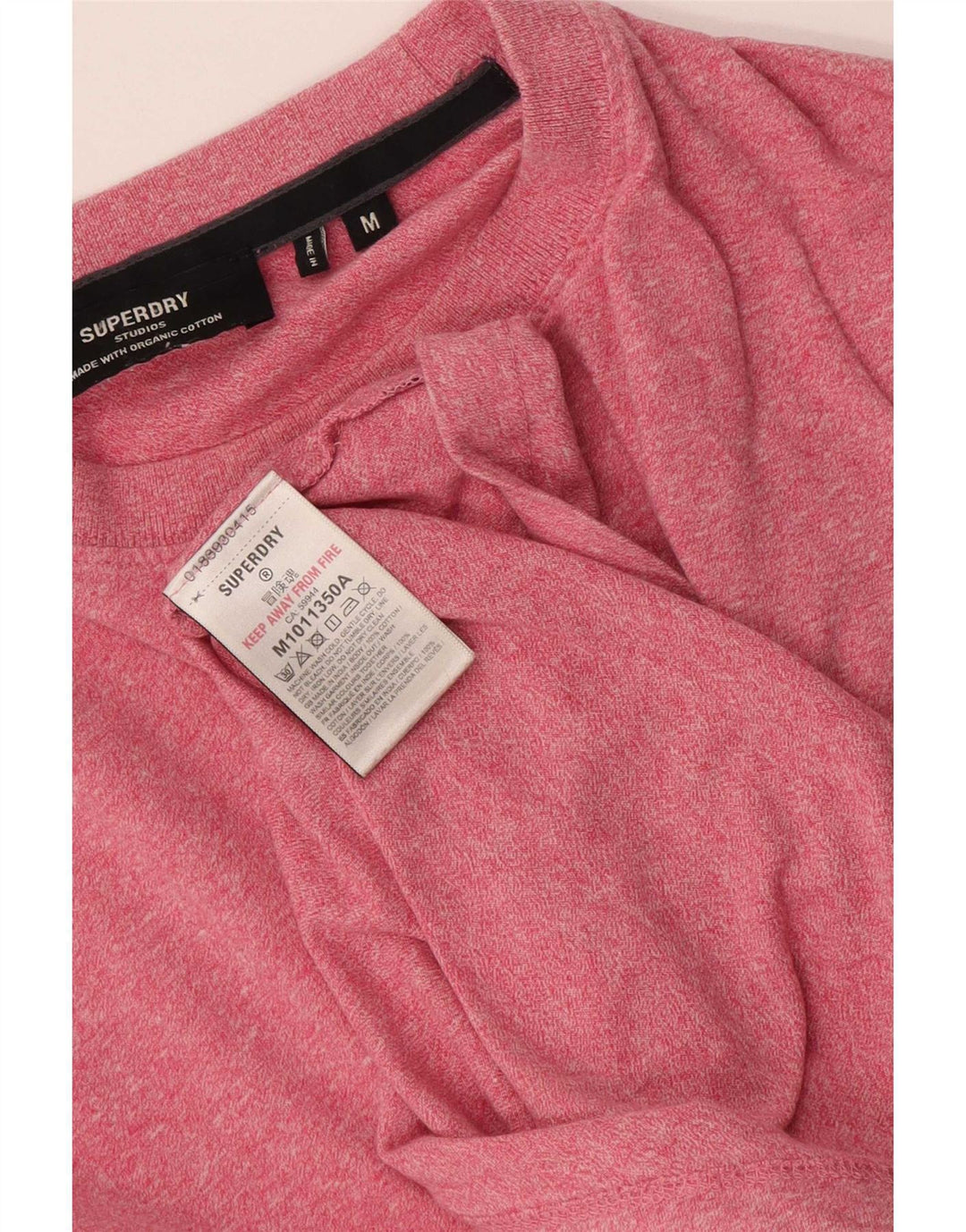 Tricou Superdry pentru bărbați Top mediu roz din bumbac cu pete