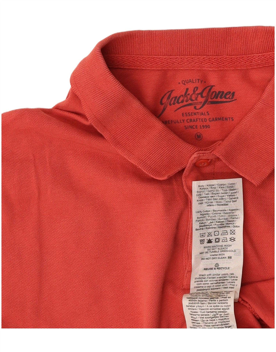 Tricou polo pentru bărbați JACK & JONES, bumbac roz mediu