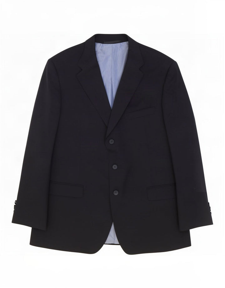 Jachetă pentru bărbați Marks & Spencer, cu 3 nasturi, UK 44 XL Lână bleumarin