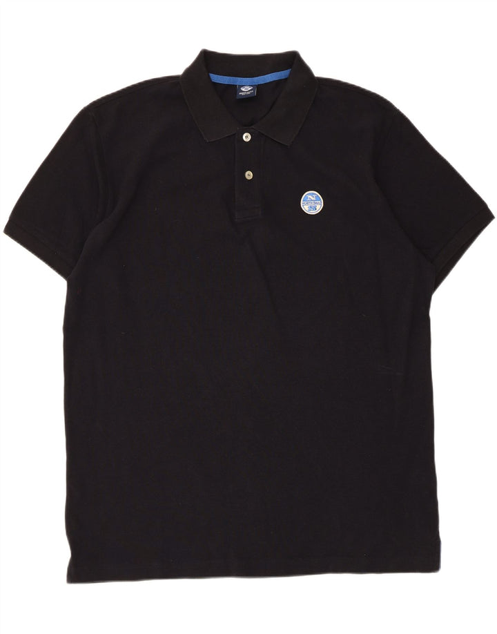 Tricou polo pentru bărbați North Sails 2XL, bumbac negru