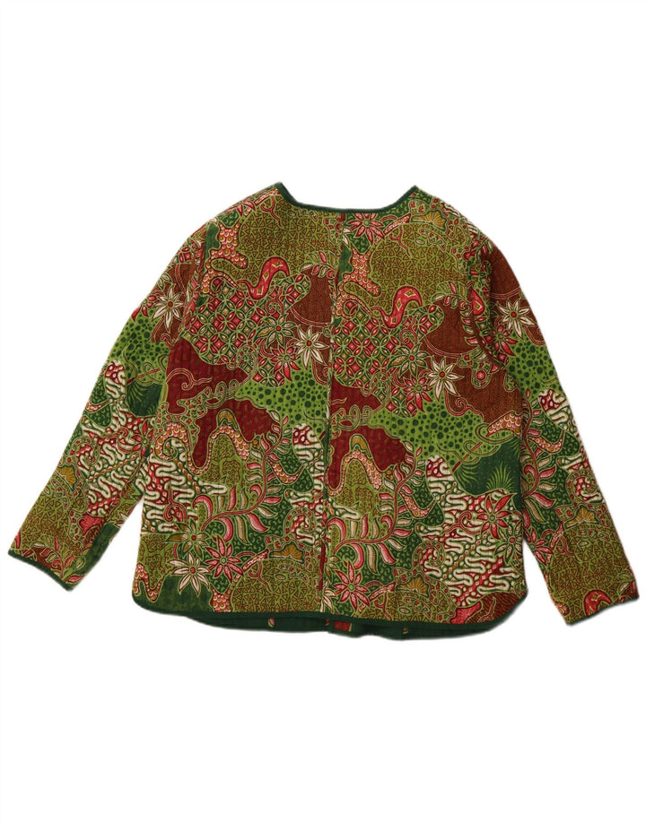 Jachetă reversibilă pentru femei DW-Shop EU 46 XL bumbac floral verde