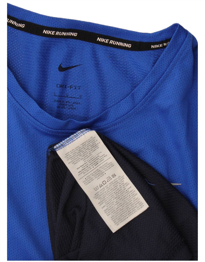 Tricou pentru bărbați Nike Dri Fit Top mare, albastru, poliester color bloc