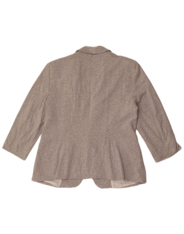 Jachetă pentru femei Zara, cu 1 nasture, mânecă 3/4, UK 18 XL, bumbac cu pete gri