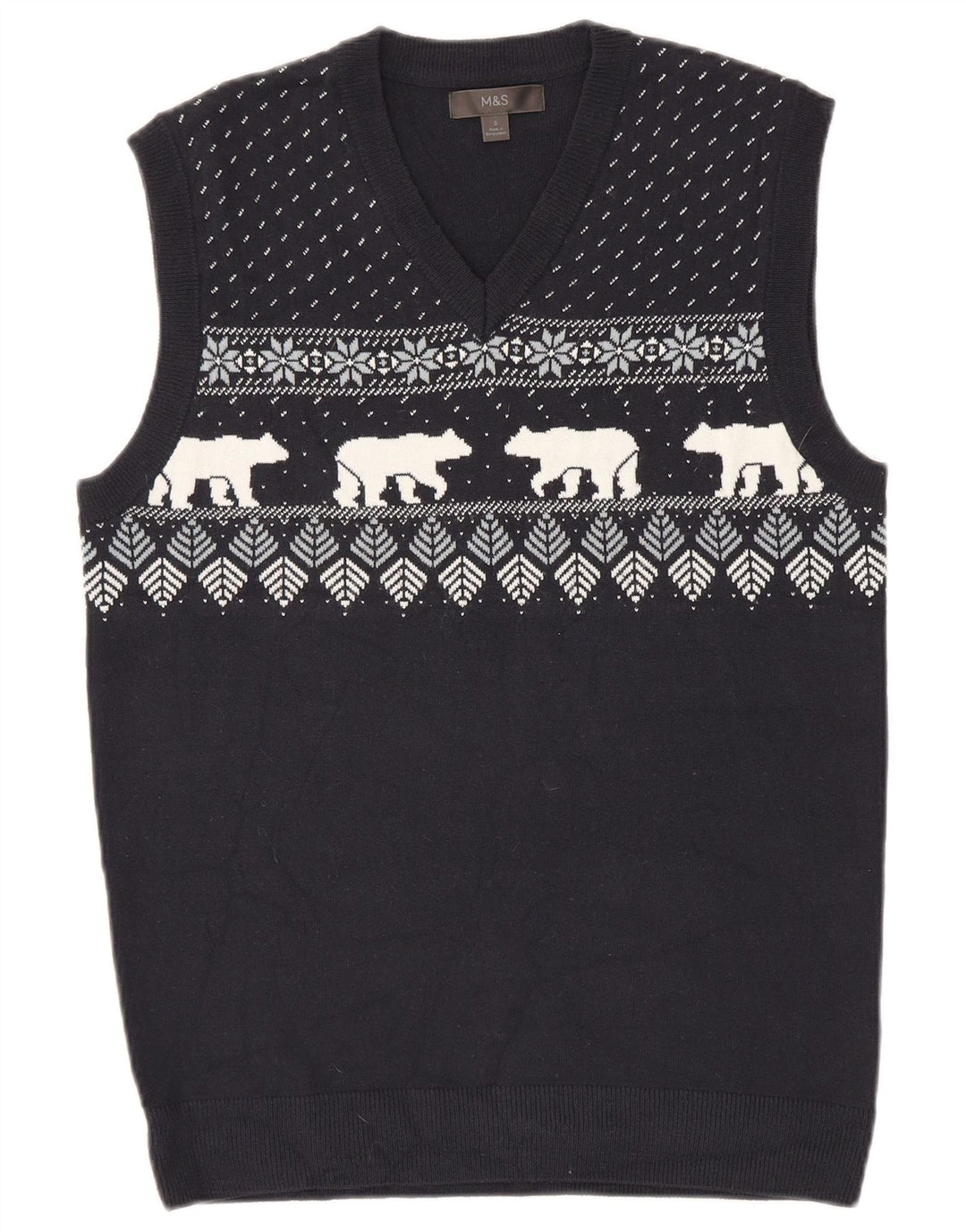 Marks & Spencer Vestă pentru bărbați Tank Top Mic Bleumarin Fair Isle Acrylic
