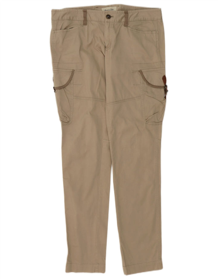 Massimo Dutti Pantaloni cargo subțiri pentru femei L30 L32 bumbac bej