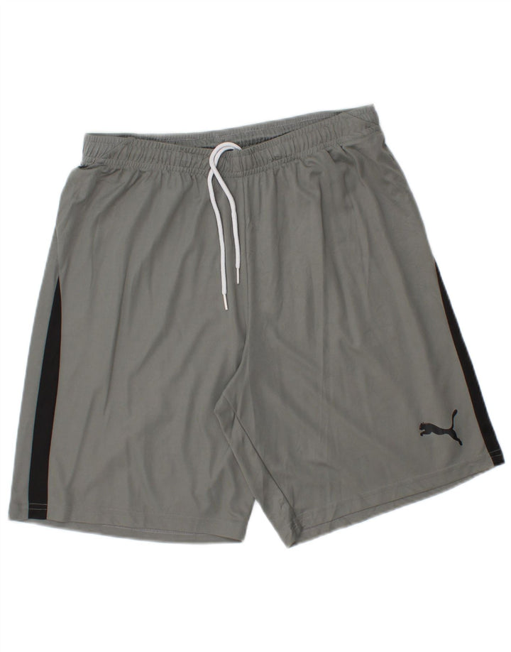 Pantaloni scurți sport PUMA pentru bărbați, gri mediu, blocuri de culoare