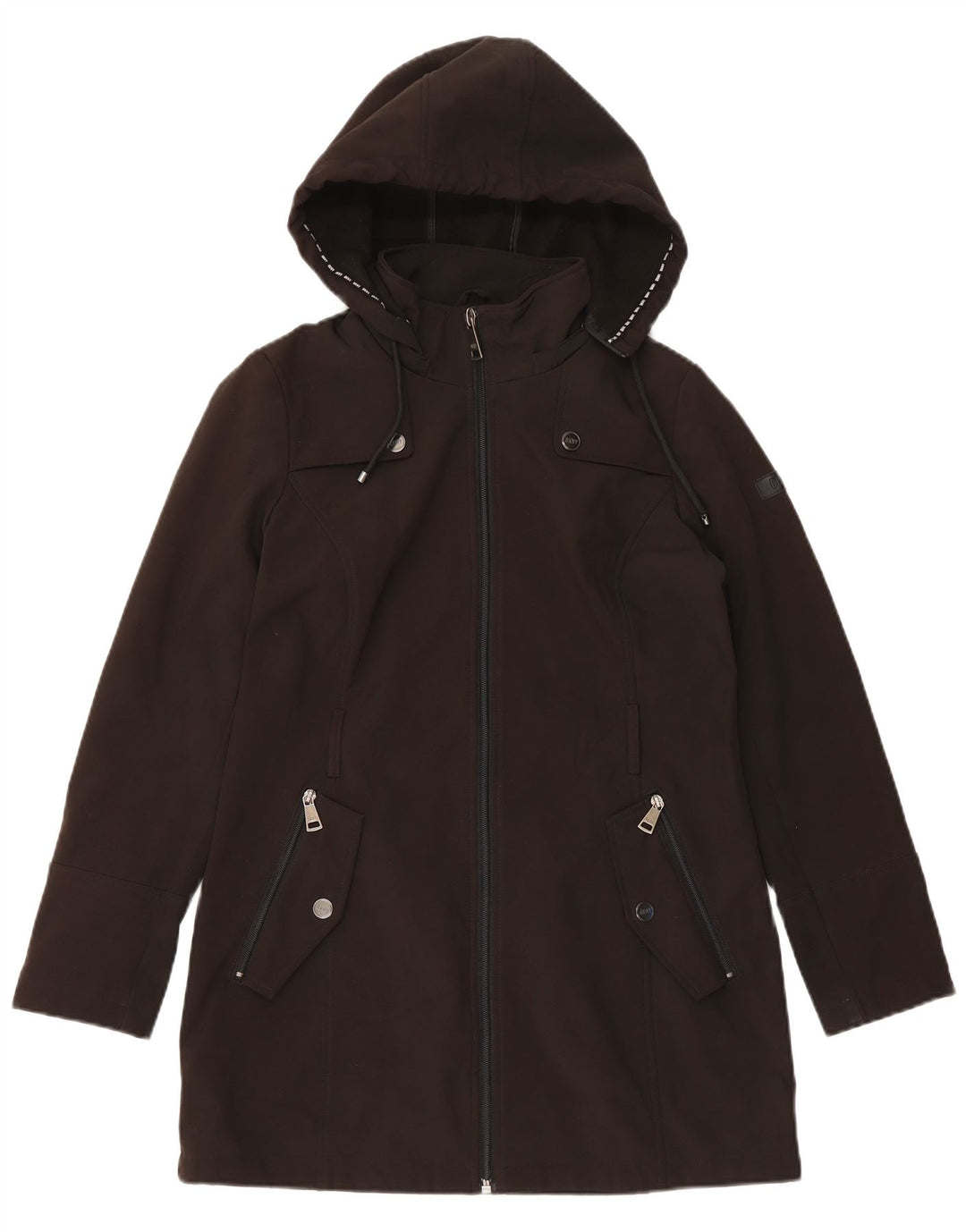 Trenci cu glugă pentru femei Dkny UK 10 Poliester negru mic