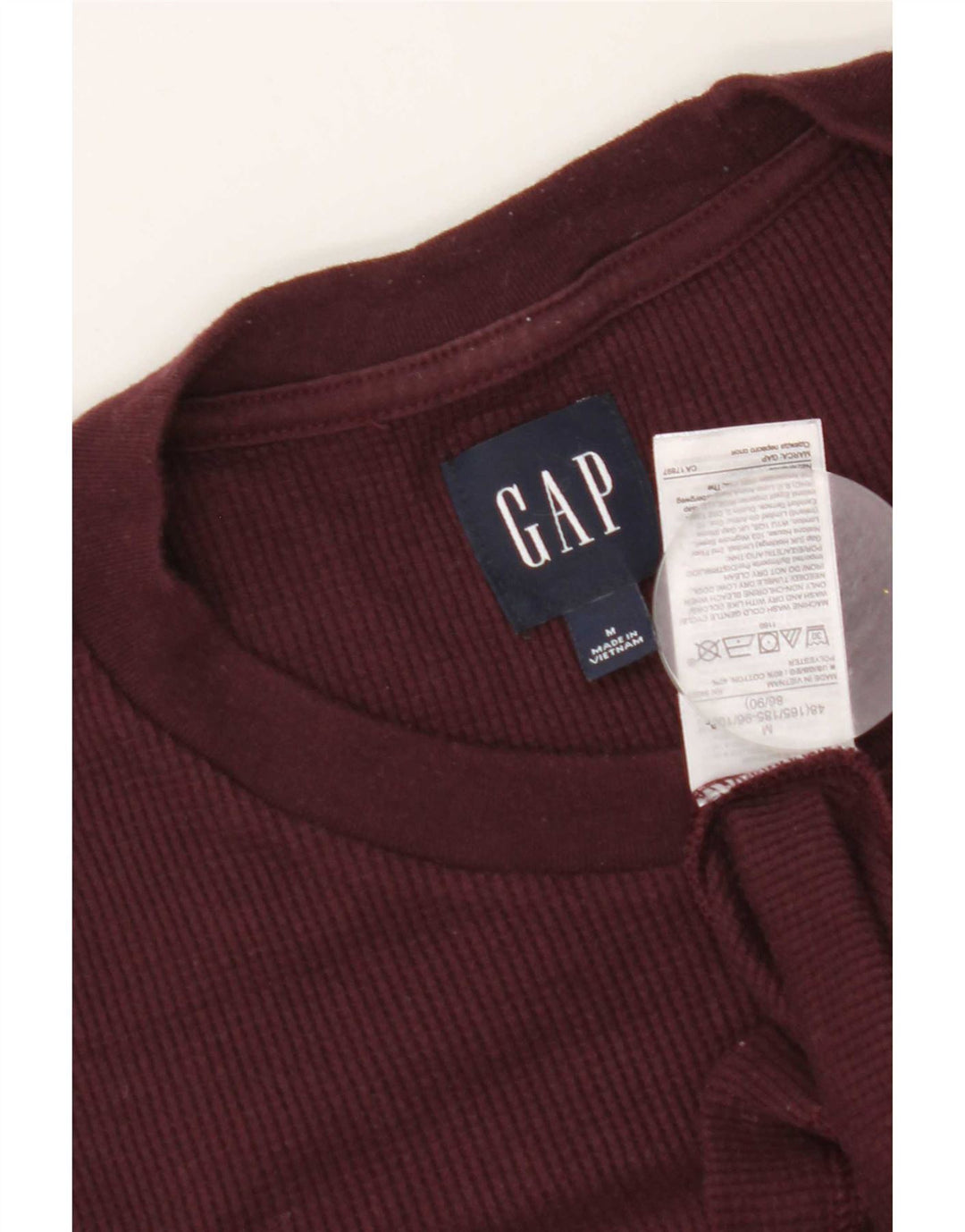Top pentru bărbați Gap cu mânecă lungă din bumbac burgundy mediu