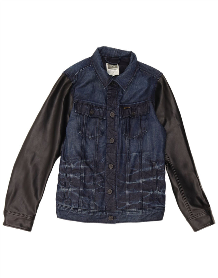 Jachetă de blugi pentru femei G-Star UK 12 Medium bleumarin din bumbac color bloc
