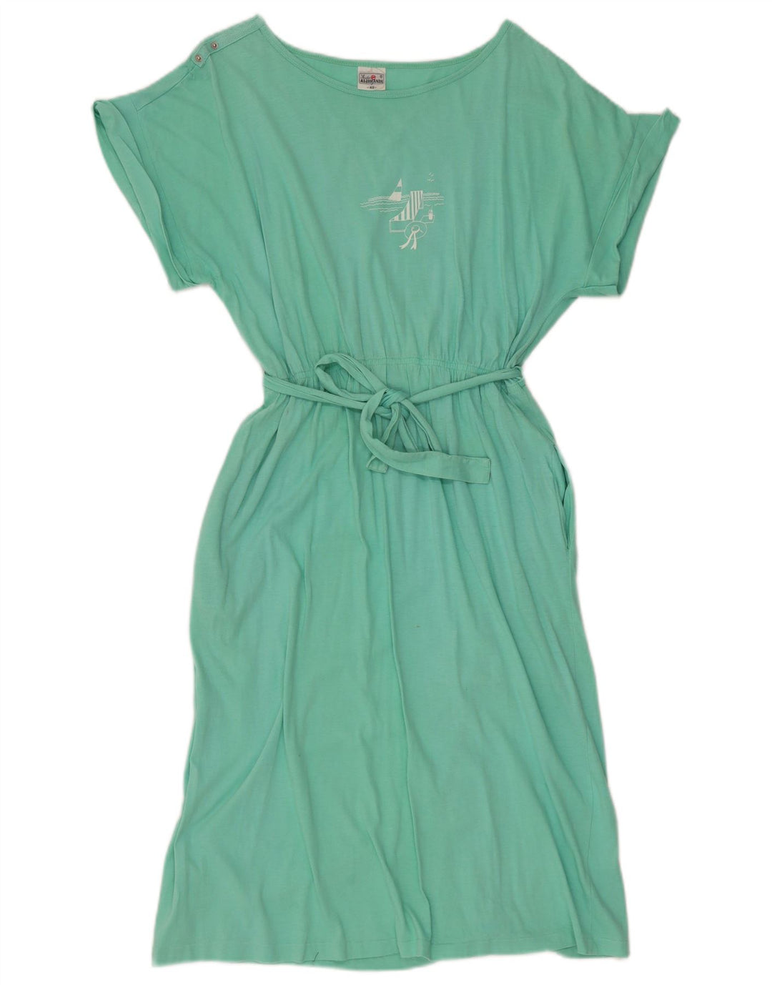 Rochie de bază pentru femei VINTAGE EU 40 Bumbac verde mediu