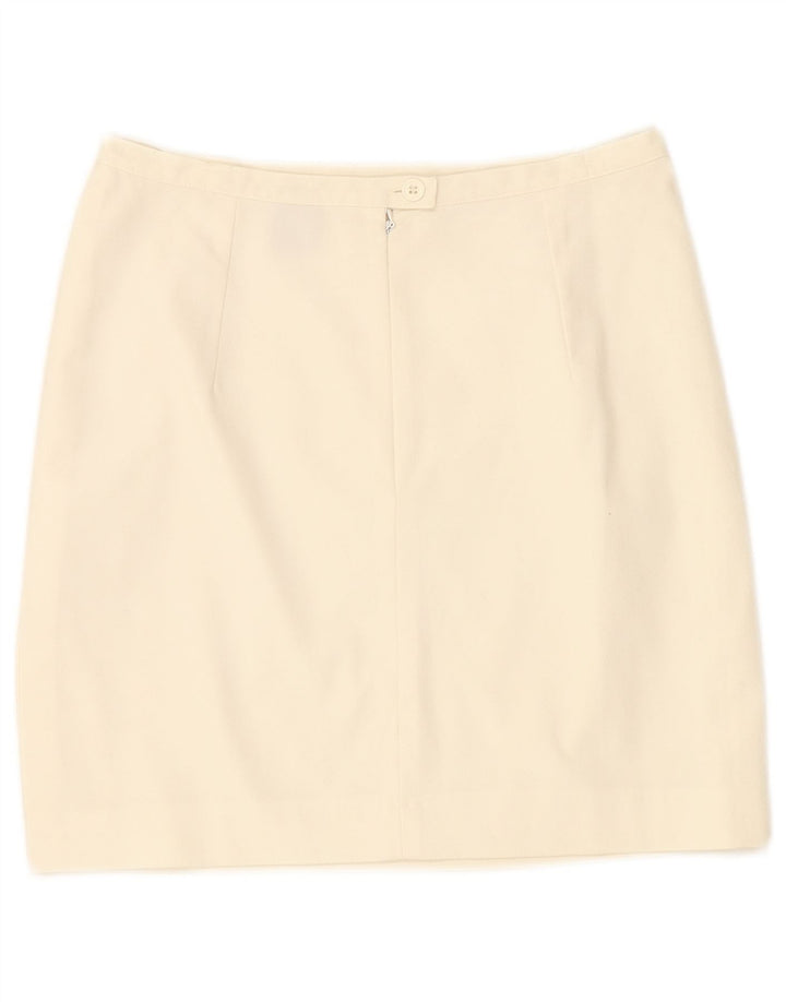 VINTAGE Womens Pencil Skirt EU 38 Medium W28  White Viscose