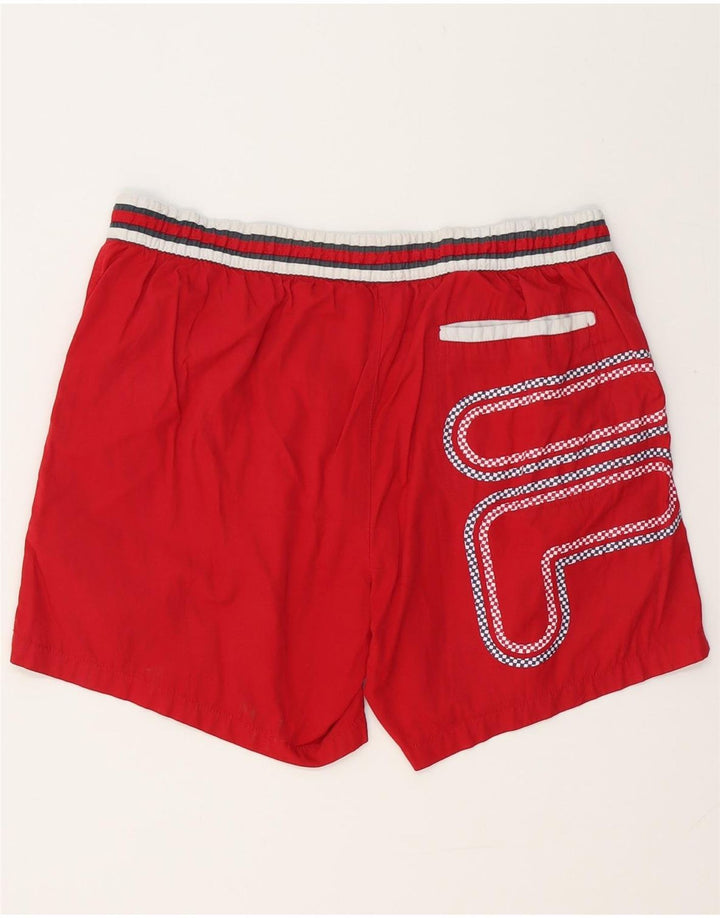 Pantaloni scurți de înot cu grafic pentru femei FILA UK 18 XL poliester roșu