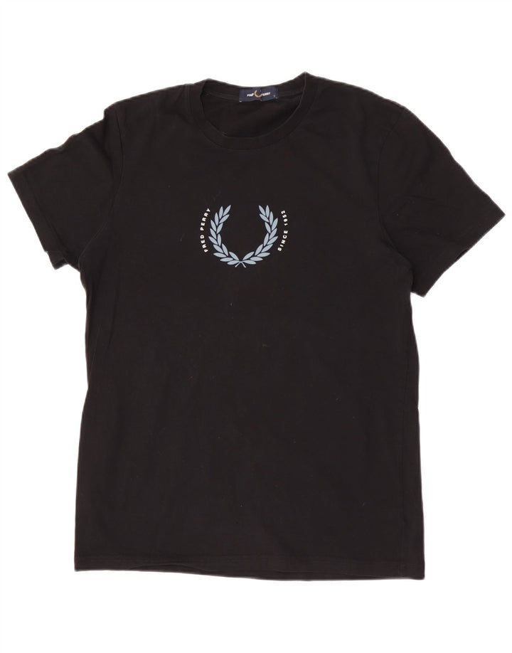 Tricou grafic Fred Perry pentru bărbați Top mic bumbac negru