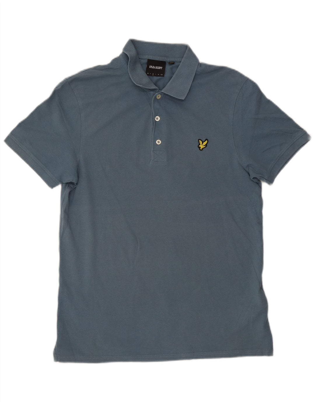 Tricou polo Lyle & Scott pentru bărbați, bumbac albastru mediu