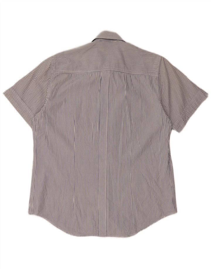 SERGIO TACCHINI Cămașă cu mânecă scurtă pentru bărbați, bumbac cu dungi albastru bleumarin mediu