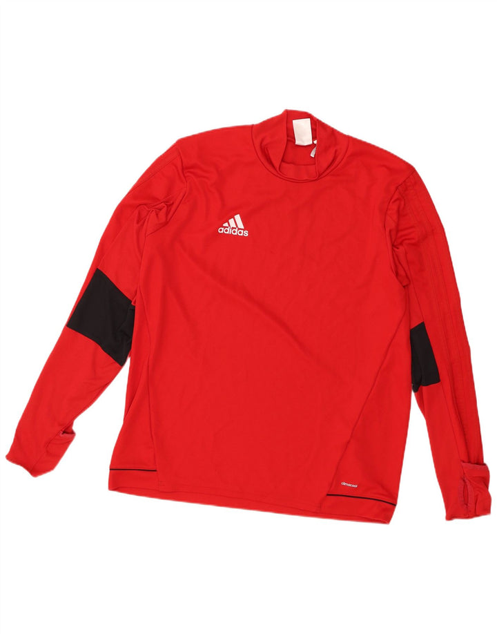 Adidas Climacool Top cu mânecă lungă pentru bărbați, roșu mare, poliester