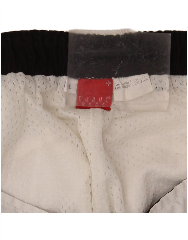 Pantaloni scurți sport pentru bărbați VINTAGE, mari, alb, din poliester