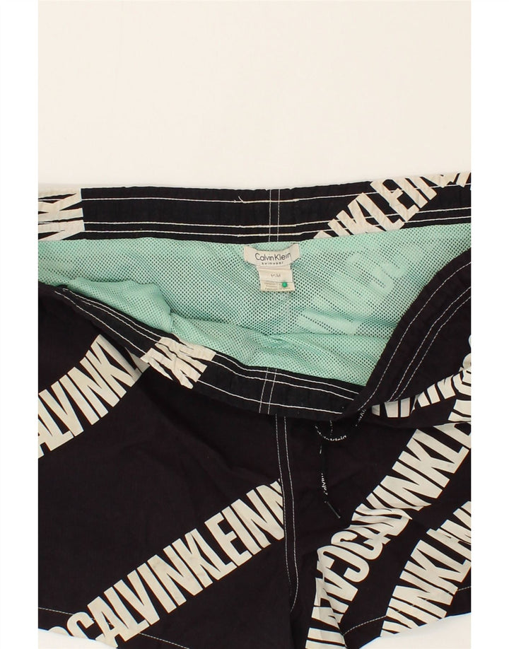 Pantaloni scurți de baie CALVIN KLEIN pentru bărbați, poliester negru mediu