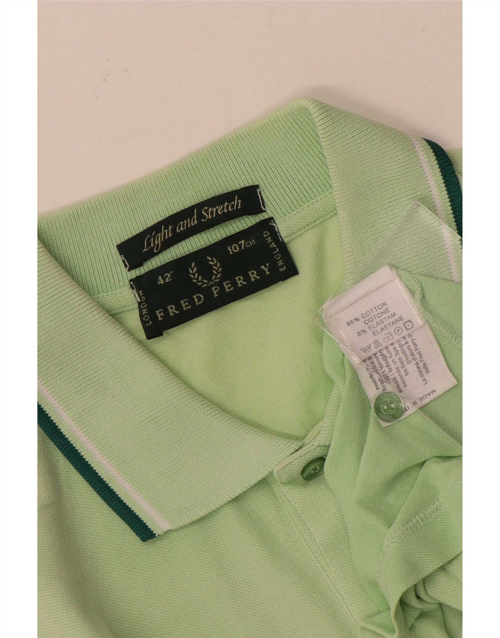 Cămașă polo pentru bărbați Fred Perry, ușor și elastic, bumbac verde mediu