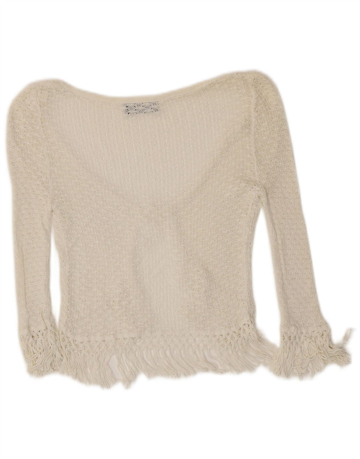 LIU JO Womens Cardigan Top UK 2 2XS White