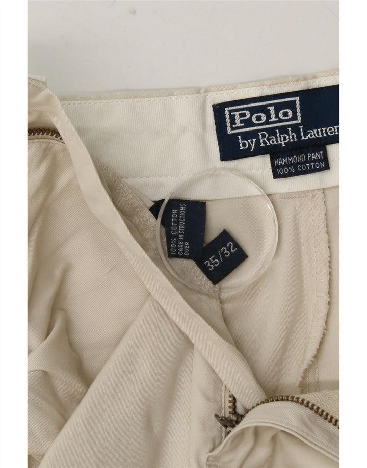 Pantaloni chino pentru bărbați POLO RALPH LAUREN L35 L32 bumbac alb catifelat
