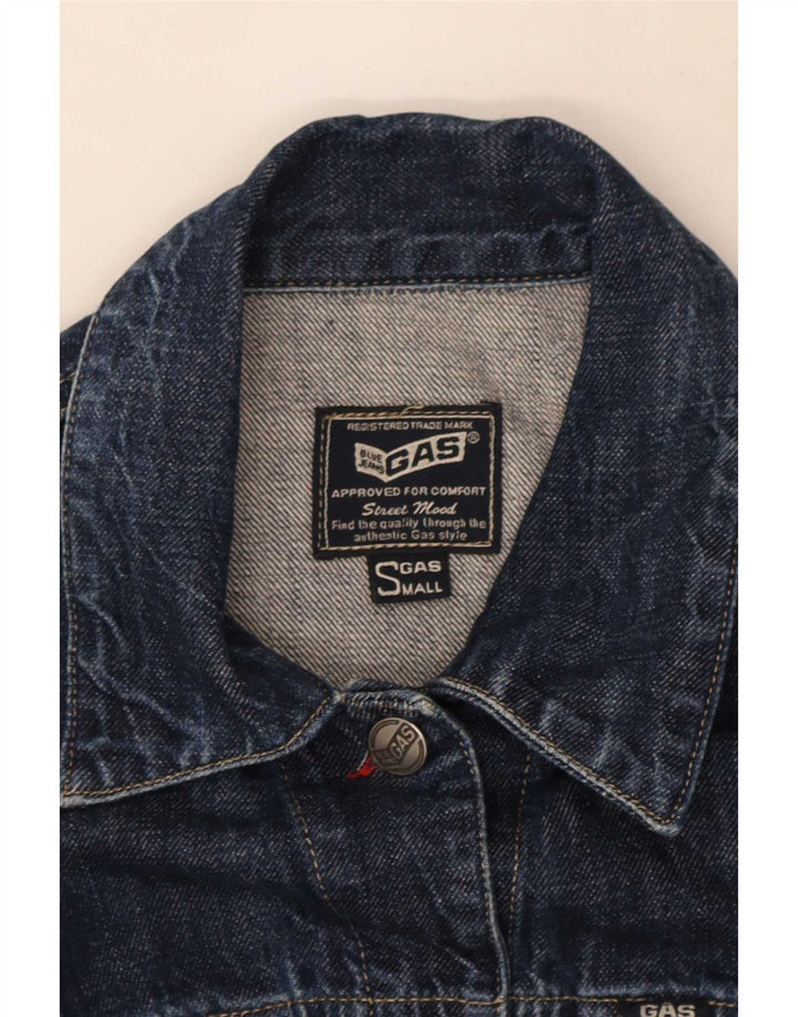 Jachetă de denim crop pentru femei Gas UK 10, bumbac, albastru bleumarin