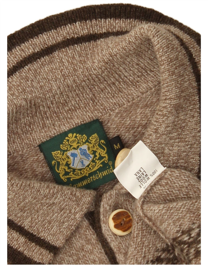 Pulover HAMMERSCHMID pentru bărbați, cu grafică, cu gât polo, maro mediu, pete