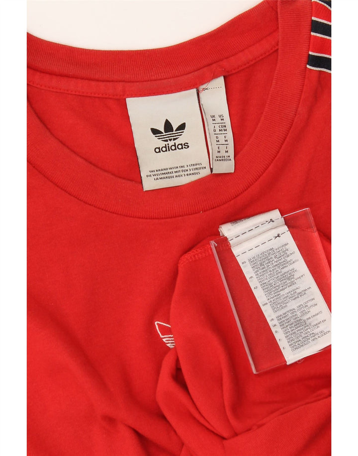 ADIDAS Mens T-Shirt Top Medium Red Cotton Vintage Adidas and Second-Hand Adidas from Messina Hembry 