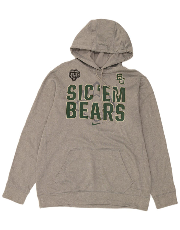 Nike Mens Baylor Bears Graphic Hoodie Jumper Large Grey Polyester