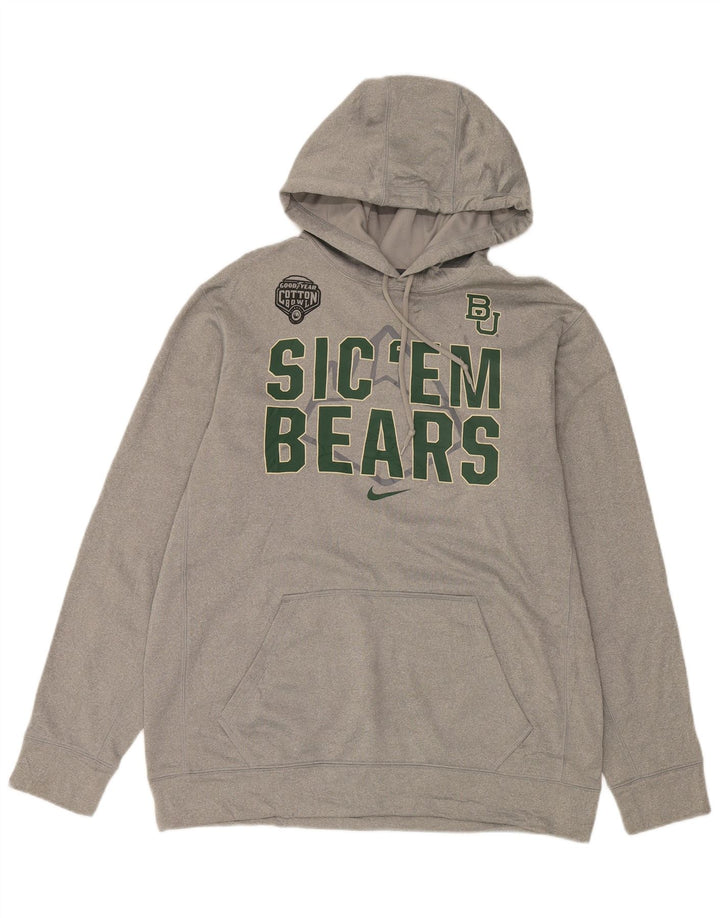 Pulover Nike pentru bărbați Baylor Bears Graphic Hoodie, mare, gri, poliester