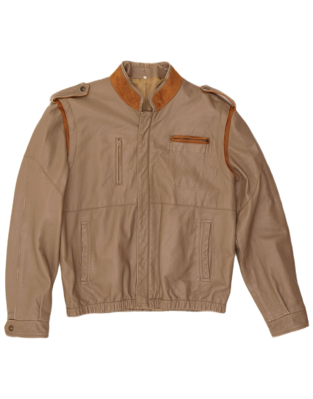 Geacă militară din piele vintage pentru femei IT 50 XL din piele bej