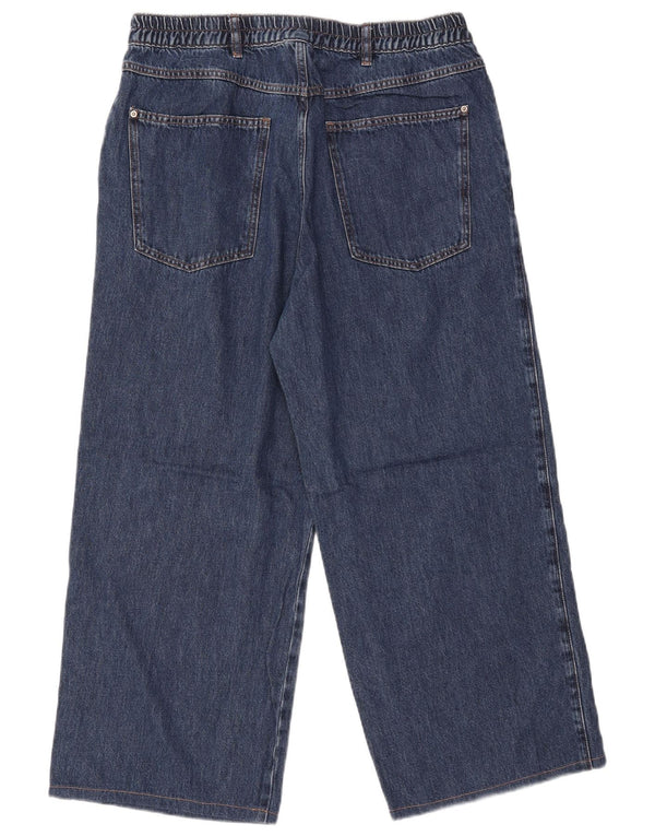 Massimo Dutti Blugi de damă cu talie înaltă cu picioare largi EU 42 mare W34 L26 albastru