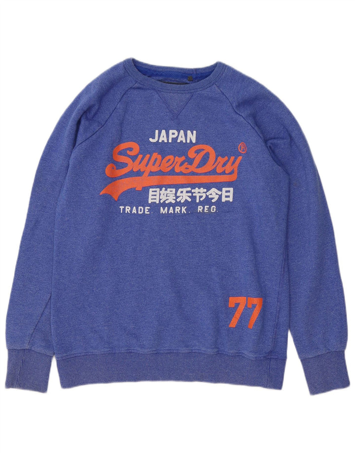 Pulover grafic pentru bărbați Superdry, bumbac mare, albastru