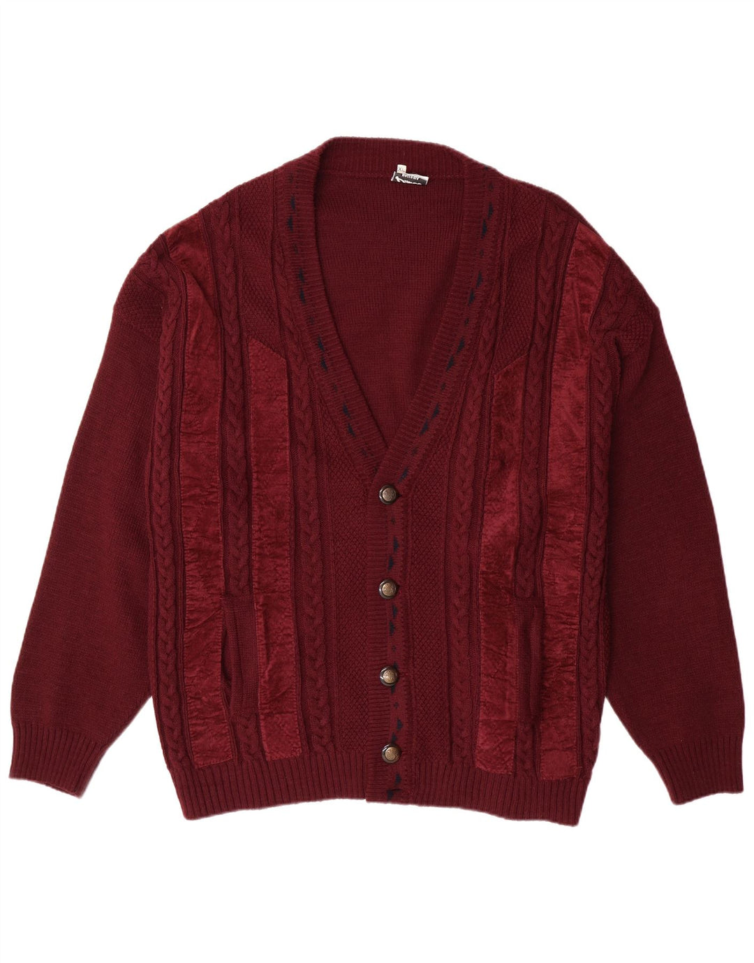 PIMET MAGLIERA Pulover Cardigan Bărbați XL Lână Bordeaux