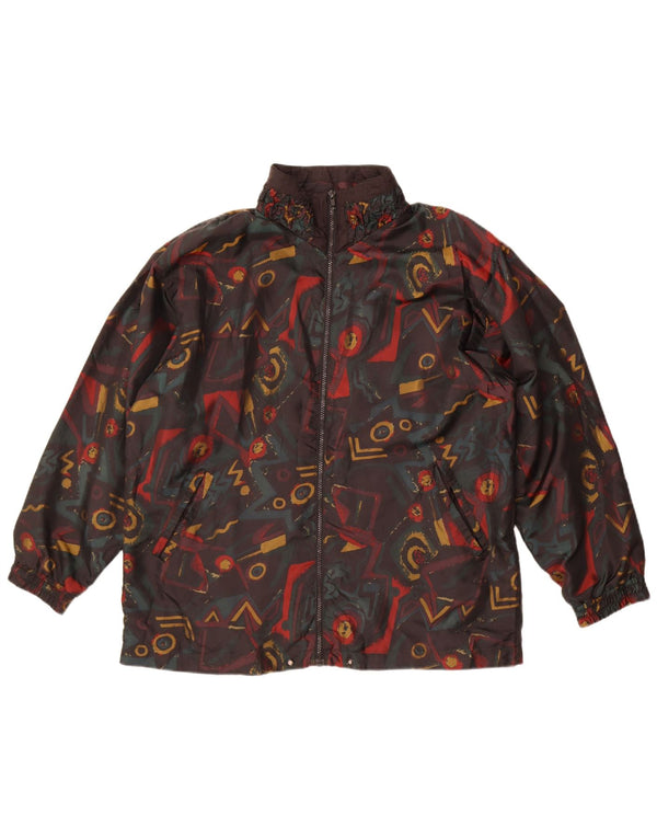 Jachetă bomber cu model abstract Lavon pentru femei UK 16, mare, negru, nailon