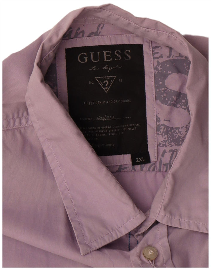 Cămașă Guess pentru bărbați 2XL din bumbac violet