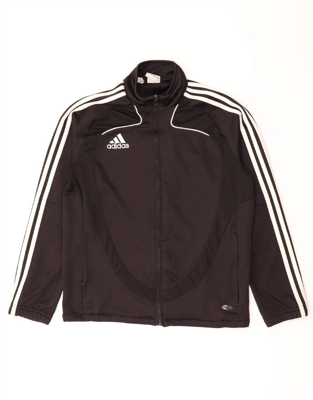 ADIDAS Boys Climalite Tracksuit Top Jacket 13-14 Years Black Polyester Vintage Adidas and Second-Hand Adidas from Messina Hembry 