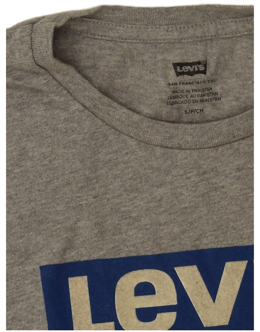 Tricou grafic Levi's pentru bărbați Top mic, gri, bumbac cu pete